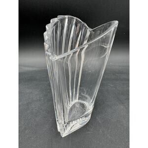 Vintage Gorham Crystal Esprit Ribbed Heart Vase 6.5"